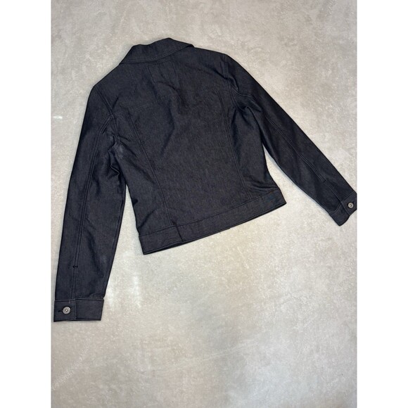 GUESS Women's  Large Denim Truckers Jacket Black Made In USA New w/o Tags - Picture 6 of 9